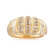 C. 1990 Vintage 1.60 ct. t.w. Round and Baguette Diamond Ring in 18kt Yellow Gold