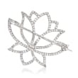1.06 ct. t.w. Diamond Lotus Flower Pin in 14kt White Gold