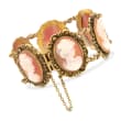 C. 1970 Vintage Pink Shell Multi-Cameo Bracelet in 14kt Yellow Gold