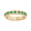 .20 ct. t.w. Emerald Ring with Diamond Accents in 14kt Yellow Gold