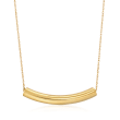 Andiamo 14kt Yellow Gold Curved Bar Necklace