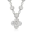 4.60 ct. t.w. Diamond Clover Drop Necklace in 14kt White Gold