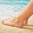 Italian 18kt Gold Over Sterling Replica 500-Lira Coin Anklet