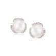 Mikimoto 8mm A+ Akoya Pearl and .16 ct. t.w. Diamond Stud Earrings in 18kt White Gold