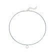 ALOR &quot;Classique&quot; .14 ct. t.w. Diamond Blue Stainless Steel Cable Pendant Necklace with 18kt Rose Gold