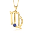 Gemstone Zodiac Pendant Necklace in 18kt Gold Over Sterling 18-inch (Virgo)