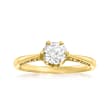 C. 2000 Vintage .79 Carat Certified Crown Jubilee Diamond Ring in 18kt Yellow Gold