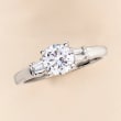 .24 ct. t.w. Baguette Diamond Engagement Ring Setting in 14kt White Gold