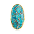 Mosaic Turquoise Ring in 18kt Gold Over Sterling