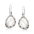 Phillip Gavriel &quot;Popcorn&quot; Mother-Of-Pearl and Rock Crystal Quartz Drop Earrings with .30 ct. t.w. Black Spinel in Sterling Silver 