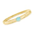 Blue Onyx Jewelry Set: Three Bangle Bracelets in 18kt Gold Over Sterling