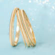 Italian 18kt Gold Over Sterling Silver Jewelry Set: Seven Bangle Bracelets
