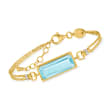 Charles Garnier 9.50 Carat Sky Blue Topaz Bracelet with CZ Accents in 18kt Gold Over Sterling