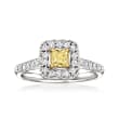 .40 Carat Yellow Diamond Ring with .30 ct. t.w. White Diamonds in 14kt and 18kt Gold