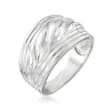 Sterling Silver Wide Roped Ring