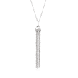 Diamond-Accented Tassel Pendant Necklace in Sterling Silver