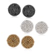 2.25 ct. t.w. CZ Jewelry Set: Three Pairs of Multicolored Stud Earrings in Sterling Silver