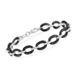 1.01 ct. t.w. Black and White Diamond Link Bracelet in Sterling Silver