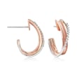 Simon G. &quot;Modern Enchantment&quot; .13 ct. t.w. Diamond Curve J-Hoop Earrings in 18kt Two-Tone Gold