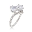 1.80 ct. t.w. CZ Two-Stone Ring in Sterling Silver