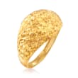 22kt Yellow Gold Diamond-Cut and Polished Dome Ring