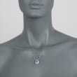 Gregg Ruth 2.40 ct. t.w. Blue Topaz Necklace with Diamonds in 18kt White Gold 18-inch