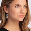14.00 ct. t.w. Multi-Gemstone Drop Earrings in Sterling Silver