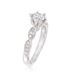 Gabriel Designs .10 ct. t.w. Diamond Engagement Ring Setting in 14kt White Gold