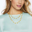 14kt Yellow Gold Hammered Disc Station Necklace