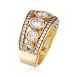 3.50 ct. t.w. CZ Ring in 14kt Yellow Gold Over Sterling Silver