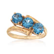 C. 1960 Vintage 1.50 ct. t.w. Synthetic Blue Spinel Ring in 10kt Yellow Gold
