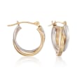 14kt Two-Tone Gold Hoop Earrings