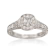 Henri Daussi .90 ct. t.w. Diamond Engagement Ring in 18kt White Gold