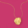 Italian 18kt Gold Over Sterling Love Knot Necklace