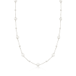 6-7mm Cultured Pearl and .30 ct. t.w. Diamond Station Necklace in 14kt White Gold