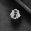 2.80 ct. t.w. Sapphire and 2.00 ct. t.w. White Topaz Ring in Sterling Silver