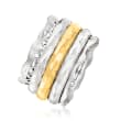 Sterling Silver and 14kt Yellow Gold Spinning Band Ring