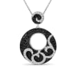 1.00 ct. t.w. Black and White Diamond Swirl Pendant Necklace in Sterling Silver