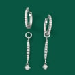.50 ct. t.w. Diamond Hoop Earrings in 14kt White Gold