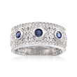 .90 ct. t.w. White Zircon and .70 ct. t.w. Sapphire Ring in Sterling Silver