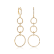 .80 ct. t.w. Diamond Graduated Circle Open Space Drop Earrings in 14kt Yellow Gold