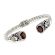 3.00 ct. t.w. Garnet and Two-Tone Sterling Silver Frog Cuff Bracelet 