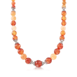 Multicolored Chalcedony Bead Necklace with Sterling Silver