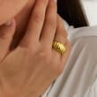 Italian 18kt Yellow Gold Ribbed Dome Ring