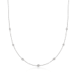 .33 ct. t.w. Graduated Bezel-Set Diamond Station Necklace in 14kt White Gold