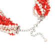 Coral and Cultured Pearl Torsade Necklace with Sterling Silver