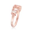 2.40 ct. t.w. Morganite Five-Stone Ring in 14kt Rose Gold Over Sterling