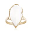 20x11mm White Agate Ring in 14kt Yellow Gold