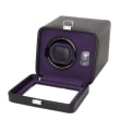 &quot;Windsor&quot; Black and Purple Single Watch Winder with Cover by Wolf Designs