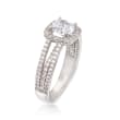 Gabriel Designs .55 ct. t.w. Diamond Engagement Ring Setting in 14kt White Gold